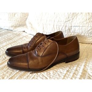Nordstrom Men’s Bryan Cap Toe Oxford Brown Leather Shoes Size 11, EUC